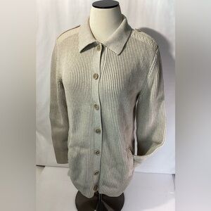Lauren Ralph Lauren Woman’s Sweater/Jacket Size M Color Beige Knit Buttons
